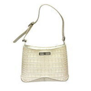Balenciaga XX Hobo Bag Crocodile Shoulder Bag White One